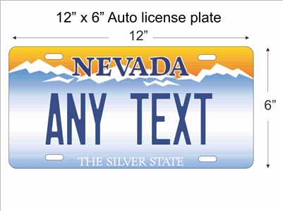 CUSTOM PERSONALIZED ALUMINUM BICYCLE STATE LICENSE PLATE-NEVADA SILVER STATE 