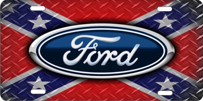Ford rebel flag license plate #2