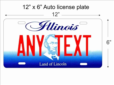 Illinois state replica License Plate personalized with your design ...