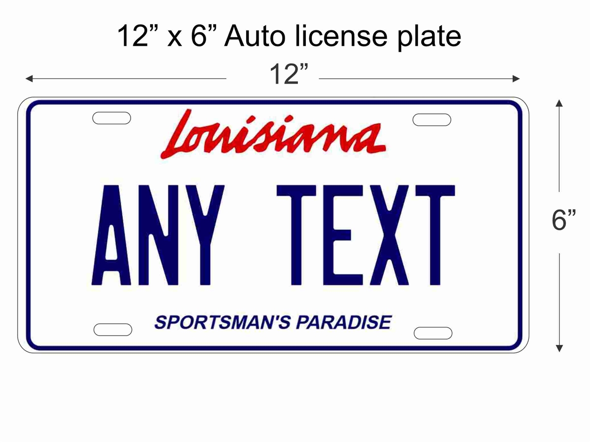 Louisiana state replica License Plate personalized with your