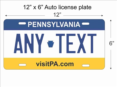 Pennsylvania replica License Plate personalized with your design custom ...