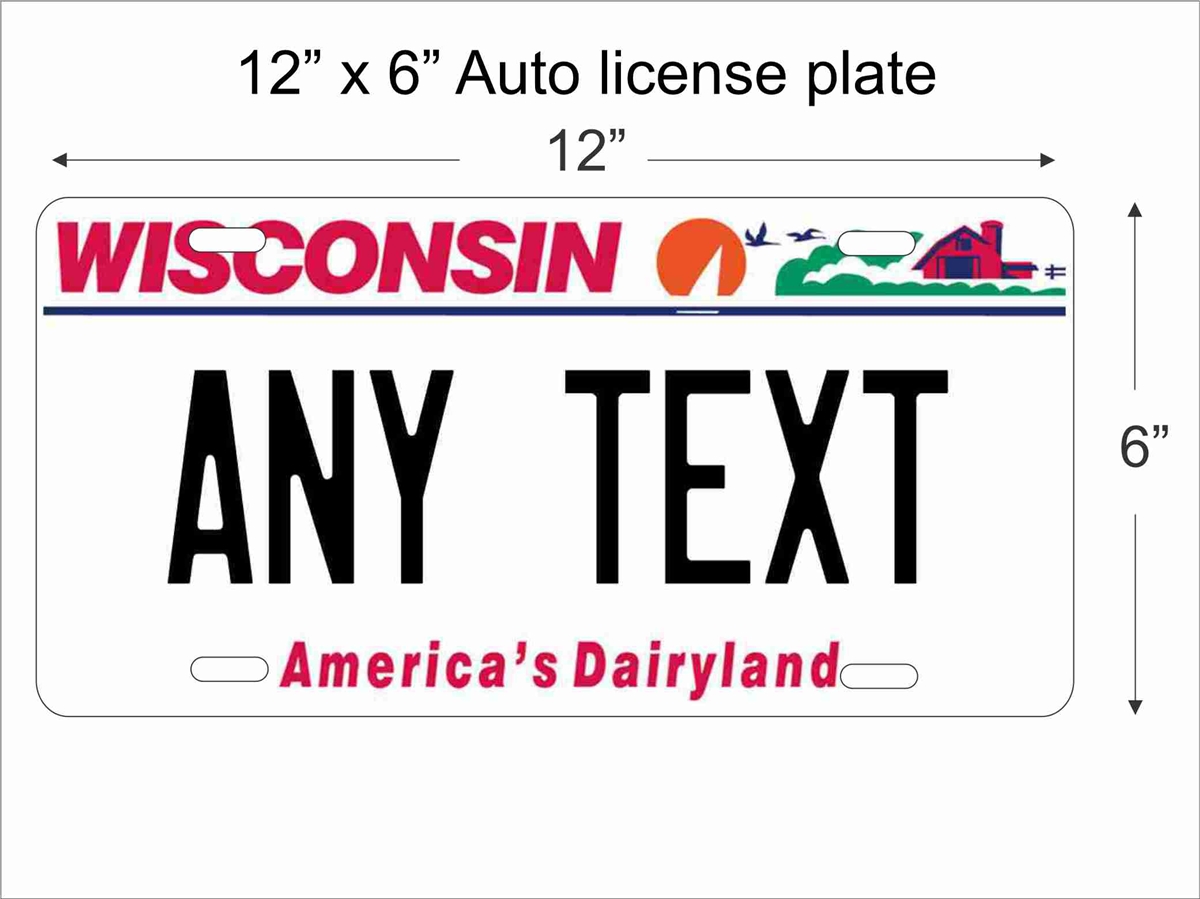 Wisconsin Replica License Plate Personalized With Your Design Custom   Wisconsin License Plate 2 