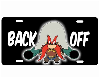 Yosemite Sam Back Off novelty front license plate decorative vanity ...